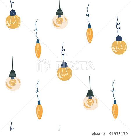 Loft style lamps seamless pattern. Different lamps background. Furniture chandelier. Modern loft style. Creating an interior. Suitable for wrapping paper, fabric, curtains. Vector illustration Loft style lamps seamless pattern. Different lamps background. Furniture chandelier. Modern loft style. Creating an interior. Suitable for wrapping paper, fabric, curtains. Vector illustration 91933139