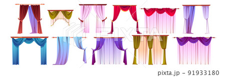 Curtains set, windows interior decoration, textile Curtains set, windows interior decoration, textile 91933180