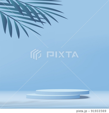 3d blue podium and minimal blue wall scene. 3d podium minimal abstract background. Vector 3d blue podium and minimal blue wall scene. 3d podium minimal abstract background. Vector 91933569