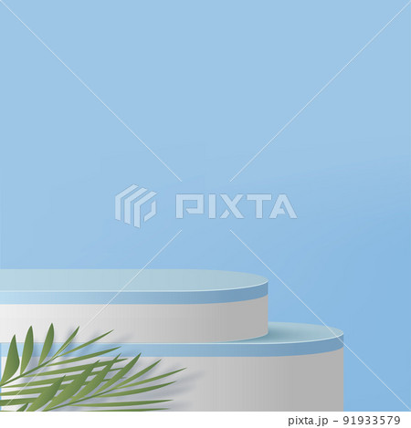3d blue podium and minimal blue wall scene. 3d podium minimal abstract background. Vector 3d blue podium and minimal blue wall scene. 3d podium minimal abstract background. Vector 91933579