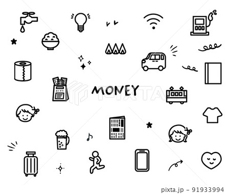 家計　やりくり　アイコン 91933994