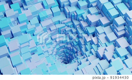 CGブロック らせん状に並んだ四角形 CGブロック らせん状に並んだ四角形 91934430