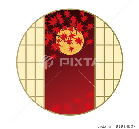 秋の紅葉和風背景 秋の紅葉和風背景 91934907