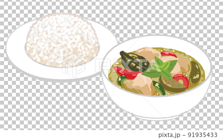 グリーンカレーのイラスト グリーンカレーのイラスト 91935433