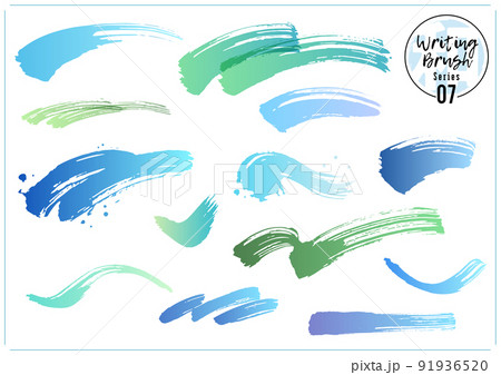 波、筆、毛筆、ブラシのセット 91936520