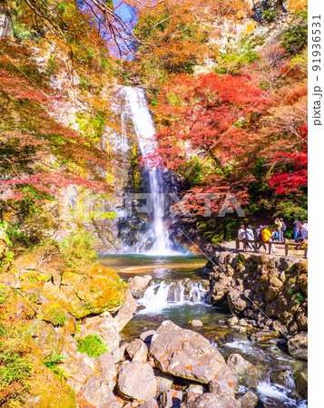 箕面の滝と紅葉 91936531
