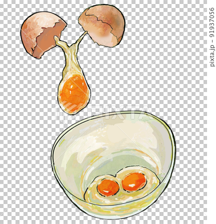 Raw egg breaking illustration 91937056