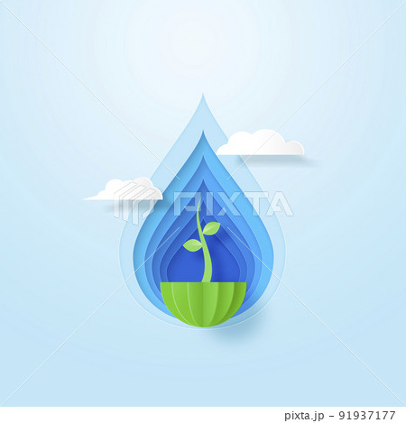 ペーパーカット 一滴 しずく エコロジー ペーパーカット 一滴 しずく エコロジー 91937177
