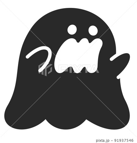 ハロウィンなどで使えるおばけのかわいいシルエットイラスト 91937546