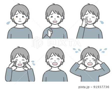 泣く表情の強弱 少年(私服) 泣く表情の強弱 少年(私服) 91937736