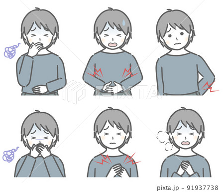 体調が悪い少年（私服） 91937738