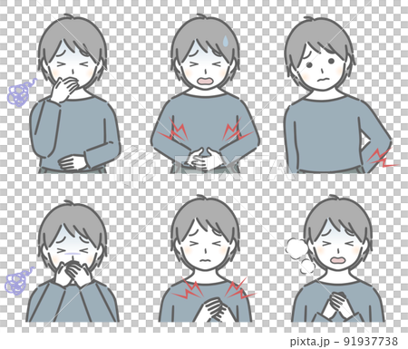 体調が悪い少年（私服） 91937738