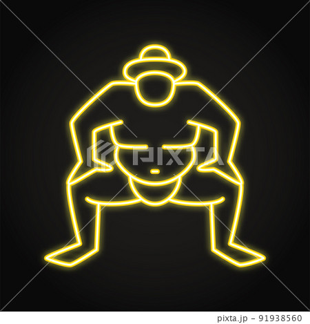 Sumo fighter neon icon in line style 91938560