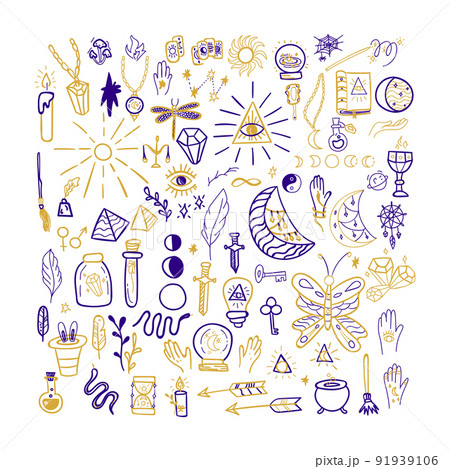 Magic Doodle Set Isolated Magic Doodle Set Isolated 91939106