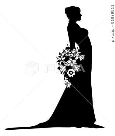 Bride Bridal Wedding Dress Silhouette Woman Design 91939911