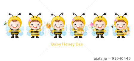 Baby Honey Bee Watercolor Clipart 91940449