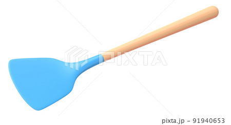 Silicon solid turner or kitchen utensils on white background. 91940653