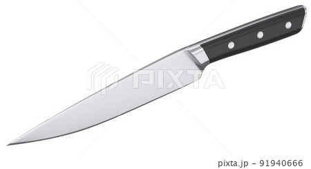 Chef's kitchen knife with a wooden handle isolated on white background. 91940666