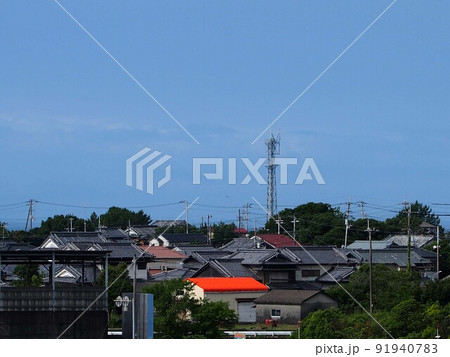 鉄塔のある風景（南国市前浜あたりの香長平野 Jul '22） 91940783