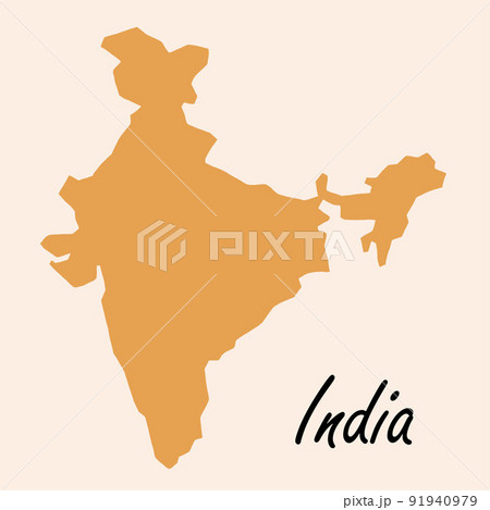 Doodle freehand drawing of India map. 91940979