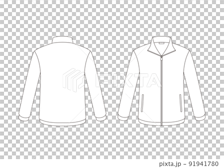 Jumper long sleeves (with pockets) Template front and back white 91941780