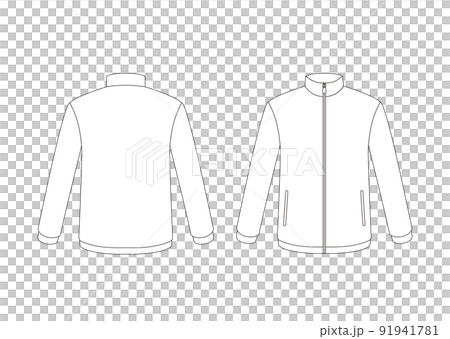 Jumper long sleeves (with pockets) Template front and back white 91941781