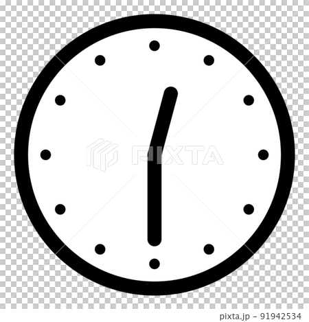 0時30分を示すシンプルな時計の文字盤 91942534