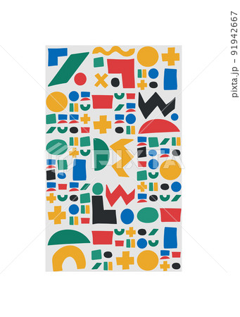 Vector geometric abstract background with lines zigzagz squares and circles Vector geometric abstract background with lines zigzagz squares and circles 91942667