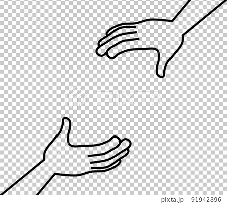 上下から支える手のイメージ素材 91942896