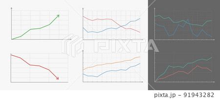linear chart graph set vector illustrationのイラスト素材 [91943282] - PIXTA