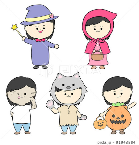 黒髪女の子のハロウィンコスプレ 5点セット 黒髪女の子のハロウィンコスプレ 5点セット 91943884
