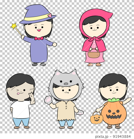 黒髪女の子のハロウィンコスプレ 5点セット 黒髪女の子のハロウィンコスプレ 5点セット 91943884