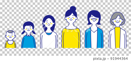 Female generation upper body smile YC color 91944364