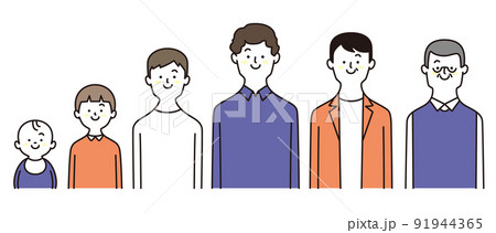 男性　世代　上半身　笑顔　2022年流行カラー 91944365