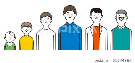 男性　世代　上半身　笑顔　アットホームカラー 91944366