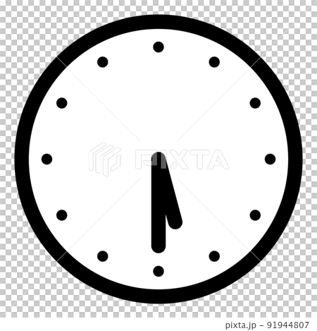 5時30分を示すシンプルな時計の文字盤 91944807