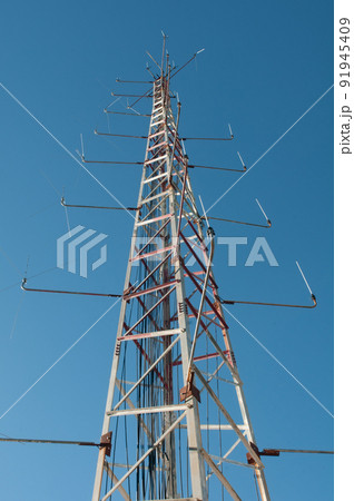 communications antennas in the middle of a forest communications antennas in the middle of a forest 91945409