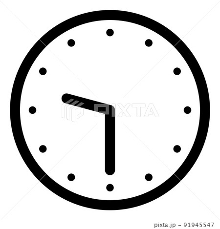 確認⸜(๑'ᵕ'๑)⸝✩.*˚シンプルデザイン+時計イラスト3点セット3750円 9時30分を示すシンプルな時計の文字盤のイラスト素材 [91945547] - PIXTA