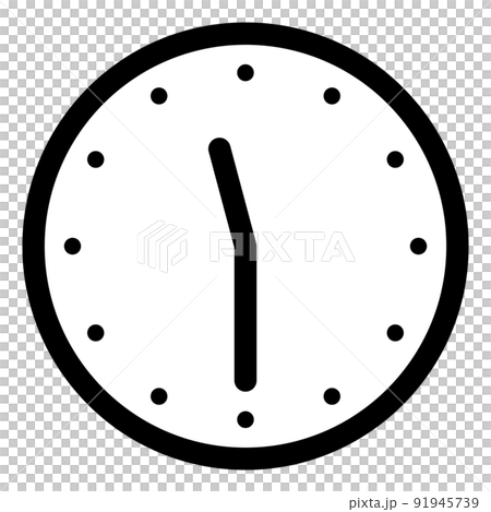 11時30分を示すシンプルな時計の文字盤 91945739