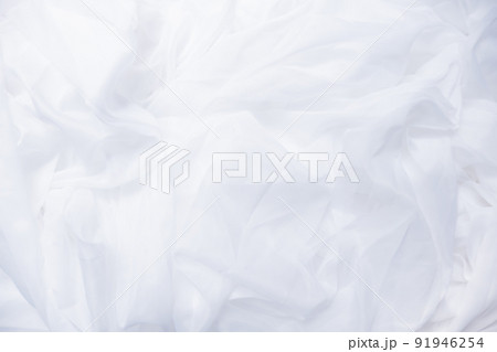 背景素材　白　white　ホワイト　チュール　BG　白背景　テキストスペース　背景　オーガンジー 91946254