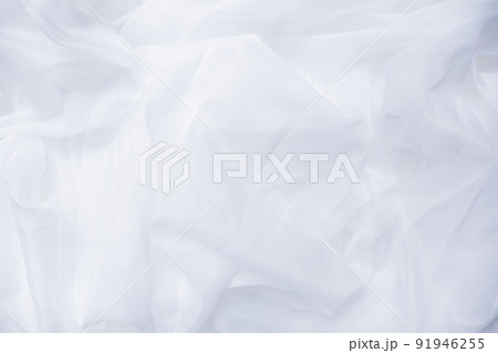 背景素材　白　white　ホワイト　チュール　BG　白背景　テキストスペース　背景　オーガンジー 91946255