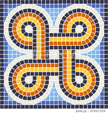 Ancient mosaic tile pattern. Decorative antique stone ornament. Ancient mosaic tile pattern. Decorative antique stone ornament. 91947209