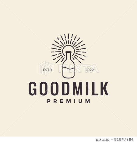 line bottle with milk hipster logo design vector graphic symbol icon illustration creative idea line bottle with milk hipster logo design vector graphic symbol icon illustration creative idea 91947384