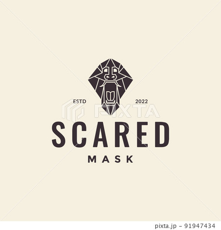 hipster wood mask culture logo design vector graphic symbol icon illustration creative idea 91947434