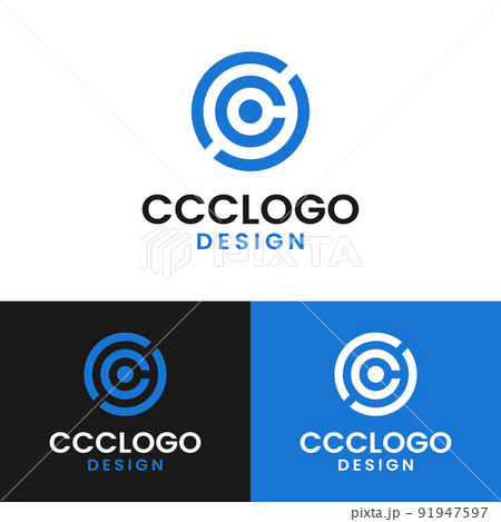 Letter Initial C or CCC Logo Design Template 91947597