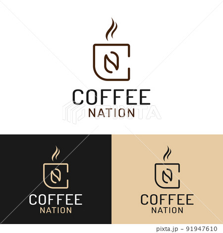 Letter C N CN NC Coffee Nation Logo Design Template 91947610