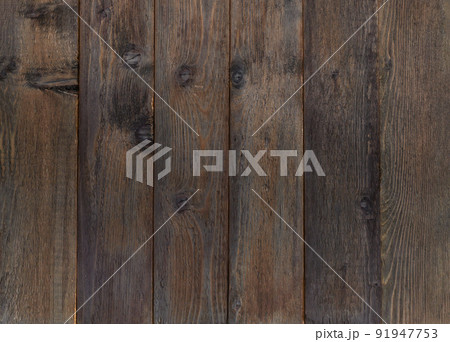 Vintage brown wood background texture with knots. Old wood wall. Brown abstract background. Vintage wooden dark vertical boards. Front view with copy space. Background for desktop Vintage brown wood background texture with knots. Old wood wall. Brown abstract background. Vintage wooden dark vertical boards. Front view with copy space. Background for desktop 91947753