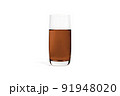 Glass of fresh sweet apple juice isolated on white background. 3D rendering realistic illustration. Glass for water. Vegan juice. Cleansing and detox. Empty liquid container. 91948020