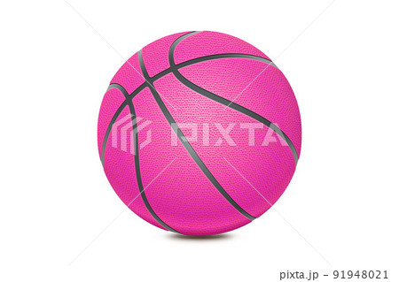 Basketball isolated on white background. Pink ball, sport object concept. New rose basketball with black lines. 3D rendering model. Basketball isolated on white background. Pink ball, sport object concept. New rose basketball with black lines. 3D rendering model. 91948021