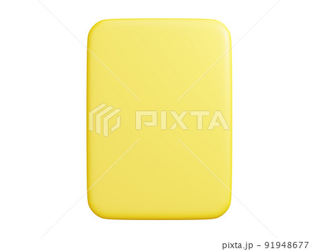 Banner plate 3d render - rectangular shaped yellow plaque with empty space for text for promotion and advertising poster 91948677